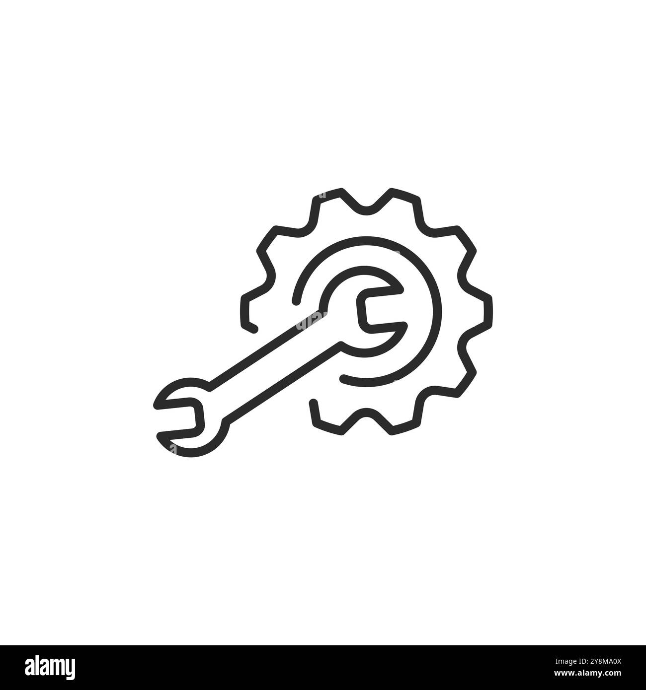 Icona della chiave e dell'ingranaggio Illustrazione Vettoriale