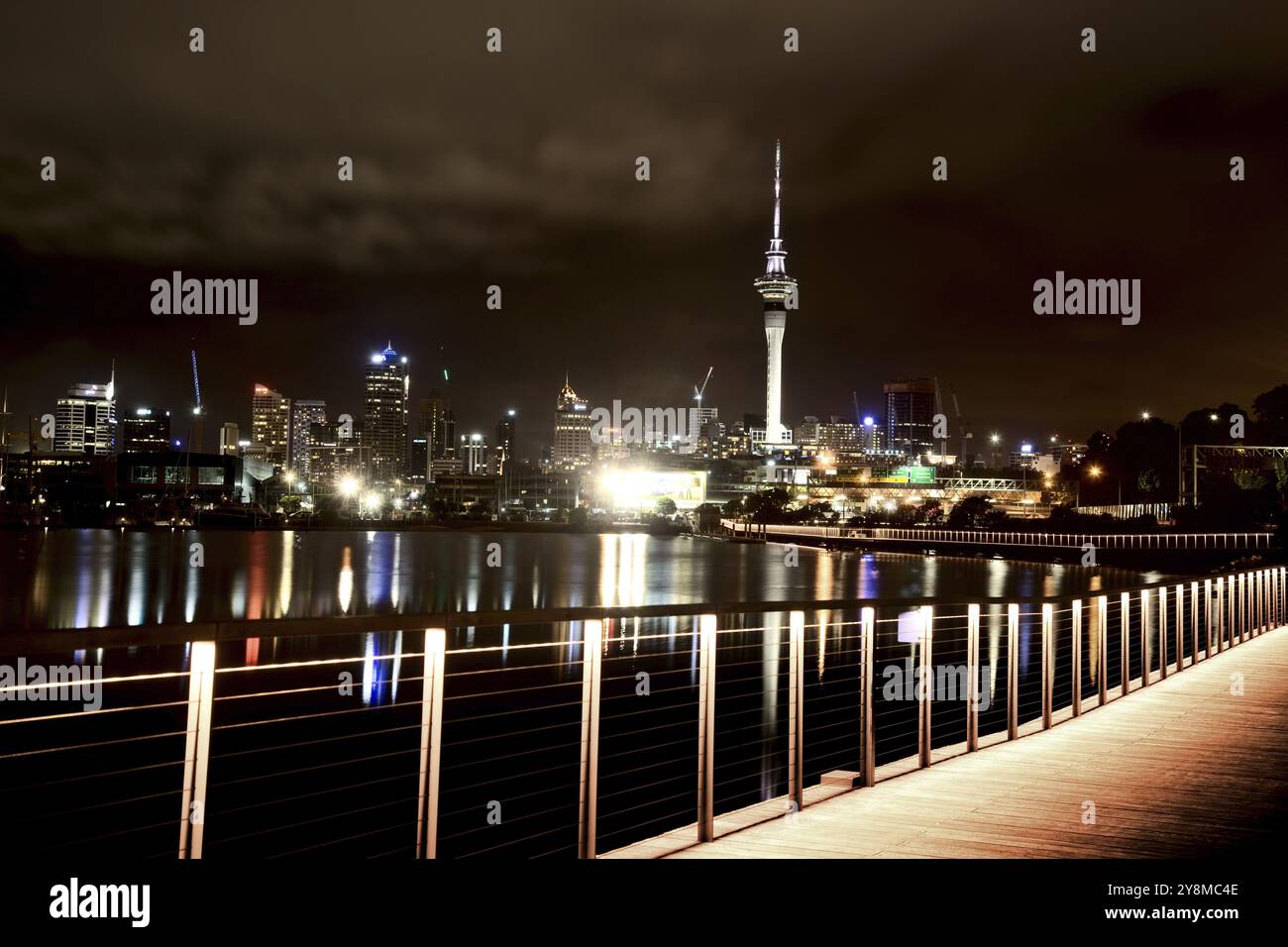 Auckland Nuova Zelanda Vista Città Fotografia notturna Foto Stock