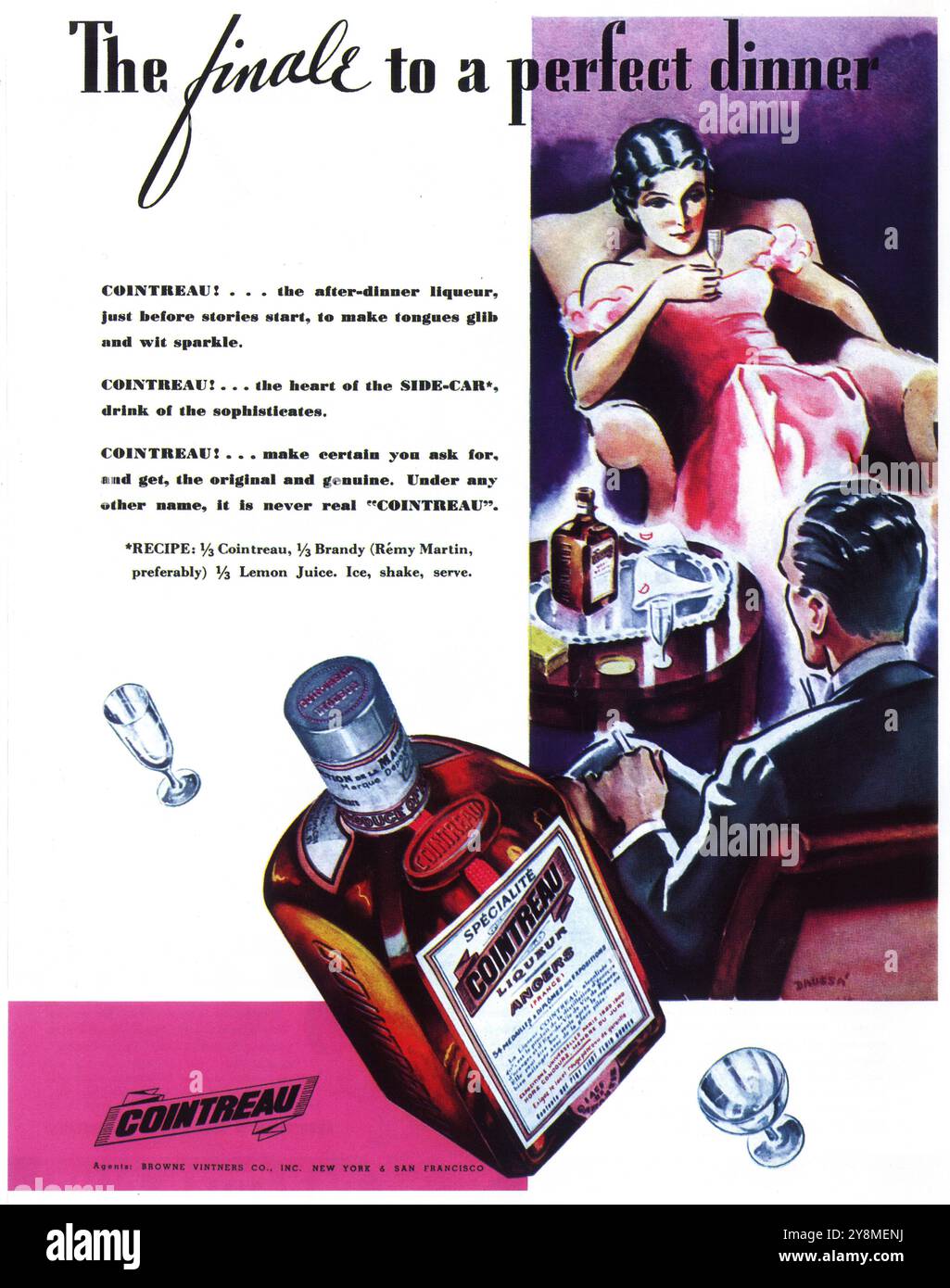 1934 Cointreau Liqueur France ad Foto Stock