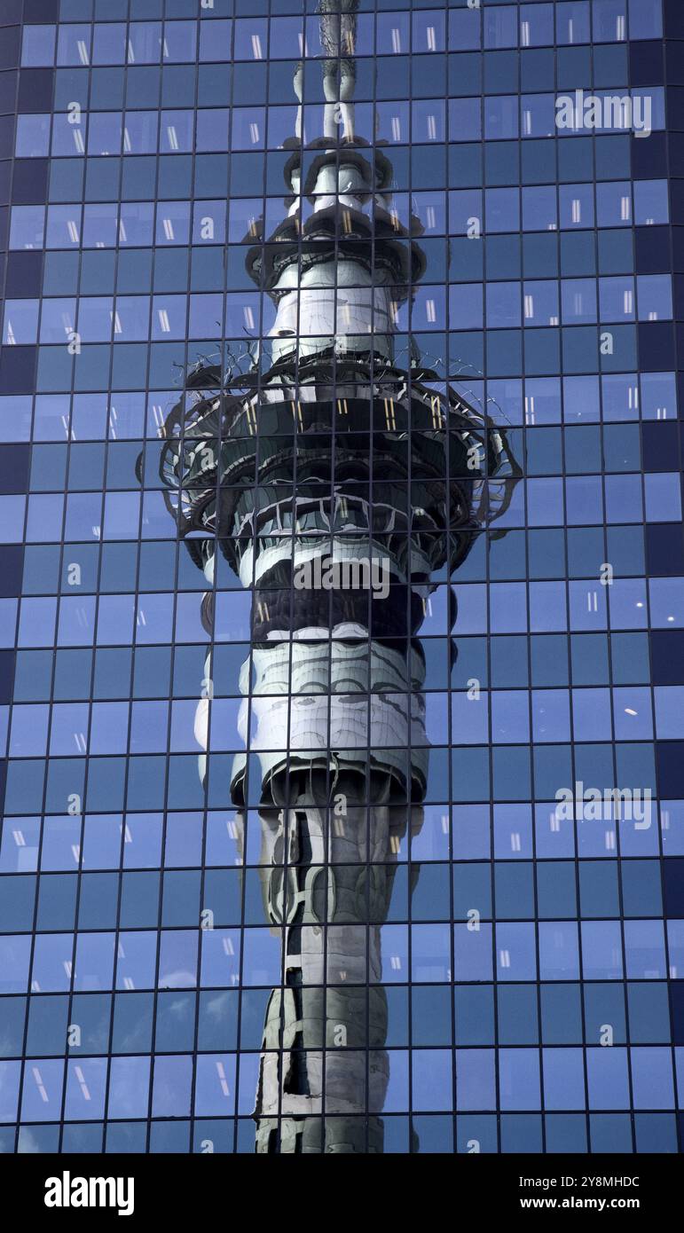 Auckland Nuova Zelanda City View Tower riflessione Foto Stock
