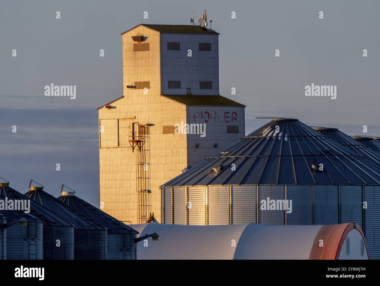 Prairie Inverno a Saskatchewan Canada vista panoramica rurale Foto Stock