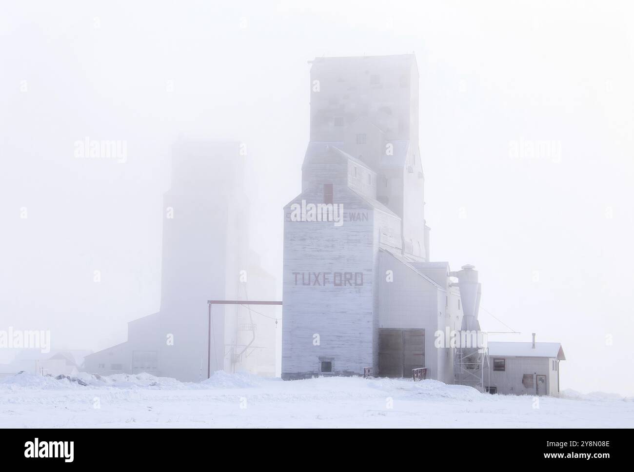 Prairie Inverno scene rurali Saskatchewan Canada Frost Foto Stock