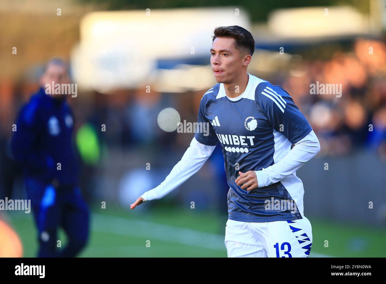 Herfolge, Danimarca. 26 settembre 2024. Rodrigo Huescas (13) del FC Copenhagen si sta scaldando prima dell'Oddset Pokal match tra HB Koge e FC Copenhagen all'Herfolge Stadion di Herfolge. Foto Stock