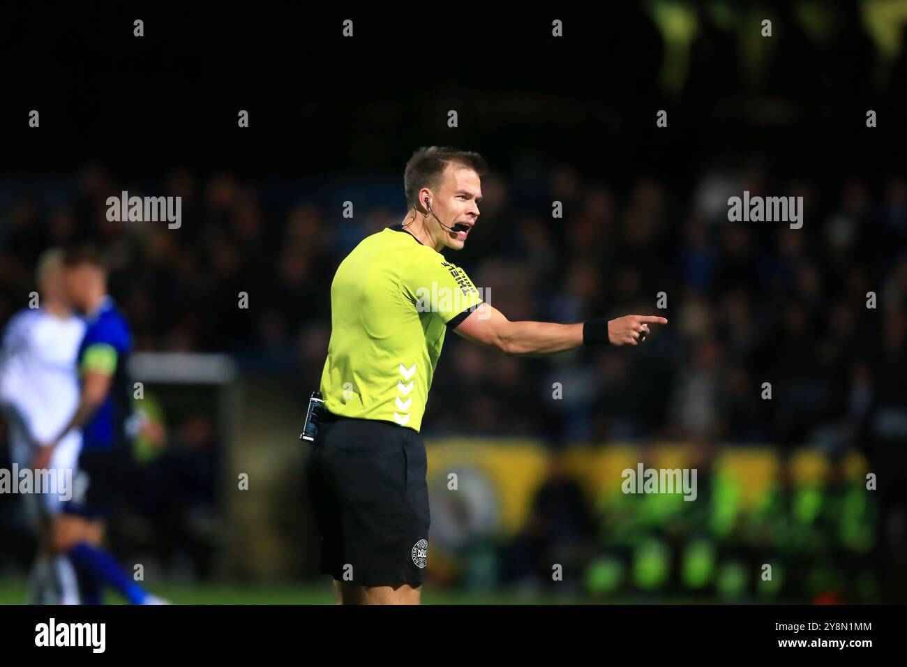 Herfolge, Danimarca. 26 settembre 2024. L'arbitro Jacob Karlsen visto durante l'Oddset Pokal match tra HB Koge e FC Copenhagen all'Herfolge Stadion di Herfolge. Foto Stock