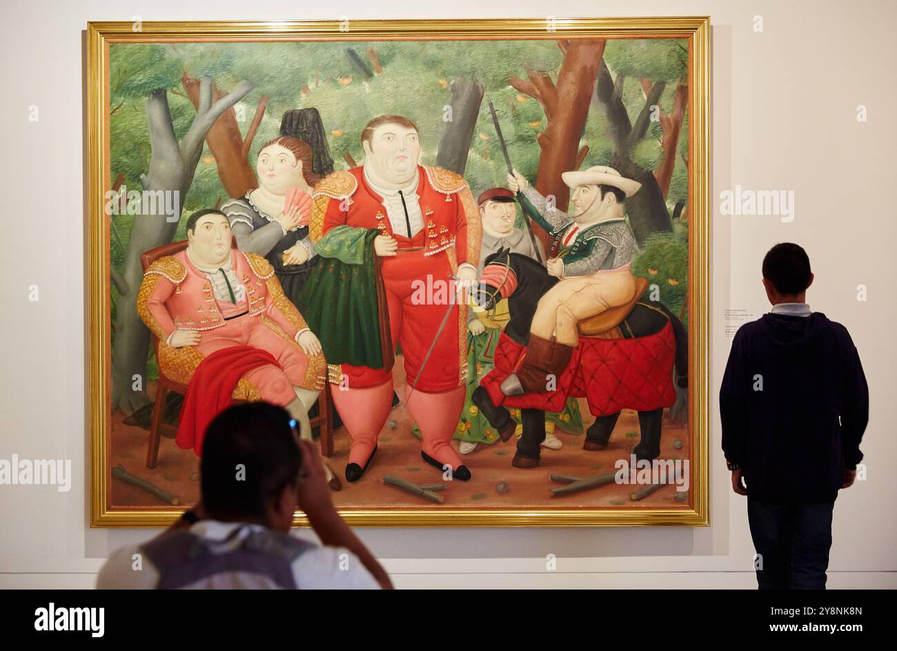 "El Zurdo and His Cuadrilla", 1987, Fernando Botero, Museo de Antioquia, Medellin, Antioquia, Colombia. Foto Stock