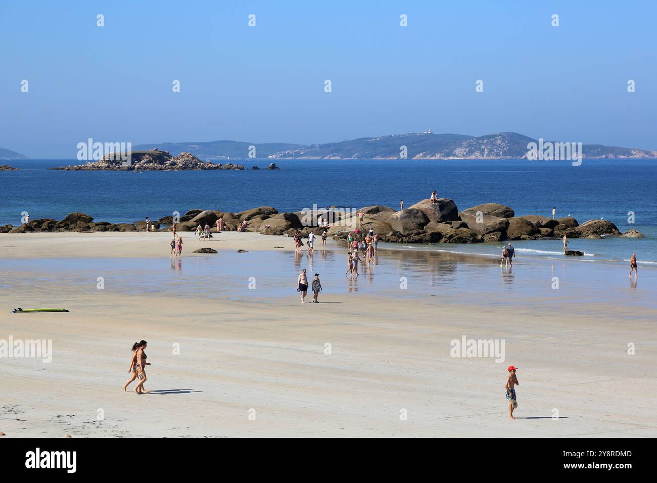 Aree Gordas beach, A Lanzada, Sanxenxo, Pontevedra, Galizia, Spagna. Foto Stock