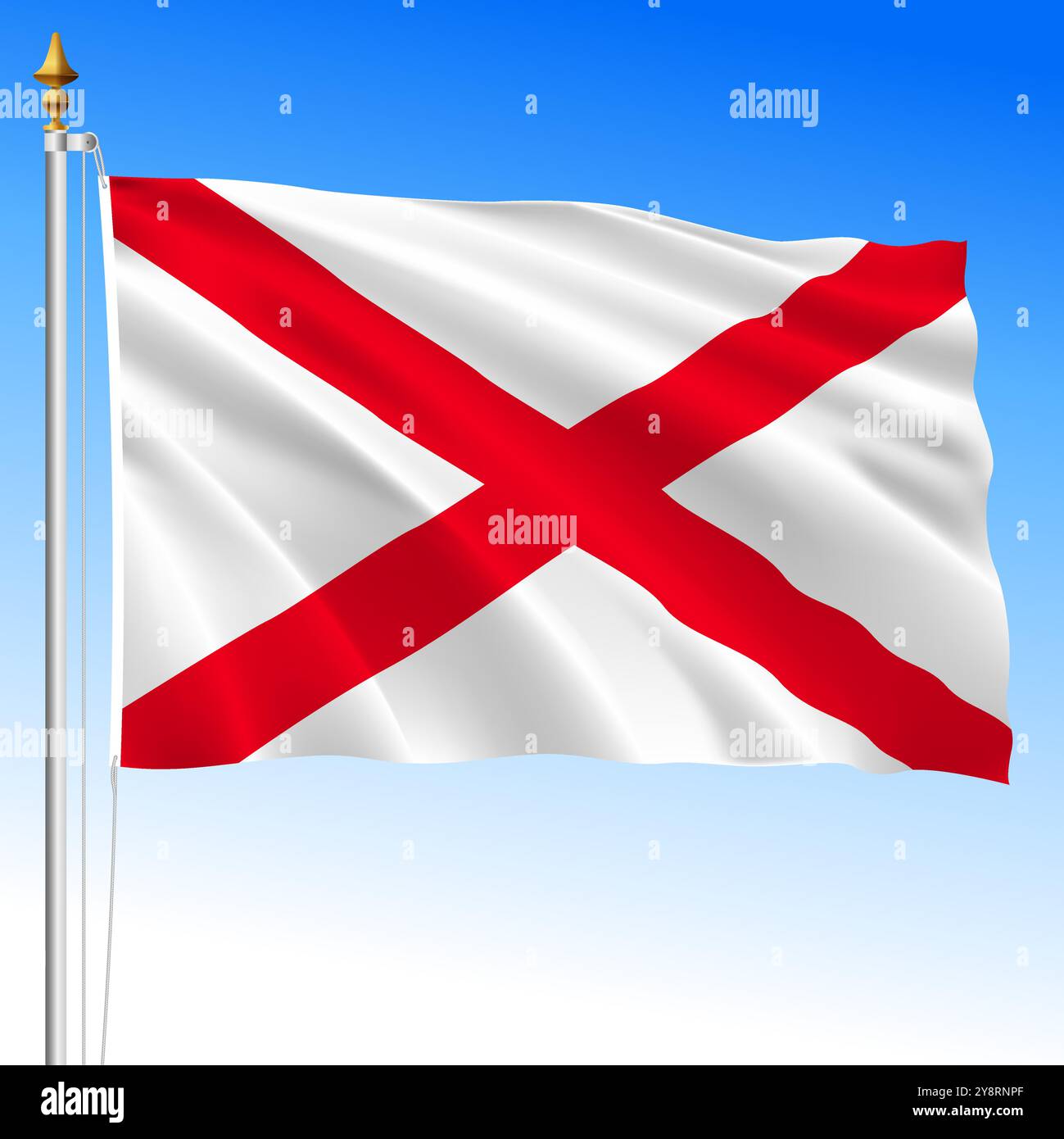 Alabama bandiera ufficiale dello stato degli Stati Uniti d'America, Stati Uniti d'America, USA, illustrazione vettoriale Illustrazione Vettoriale