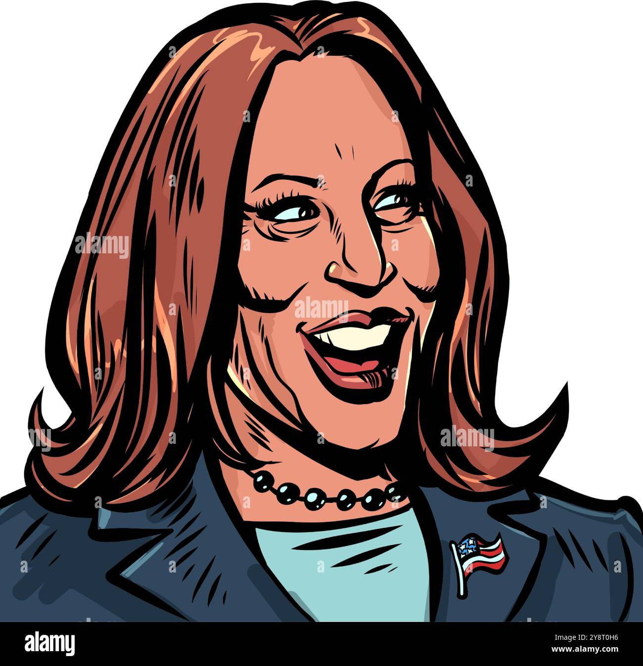 Candidato democratico alla presidenza, il vicepresidente Kamala Harris. La corsa presidenziale DEGLI STATI UNITI, la politica e le notizie Illustrazione Vettoriale