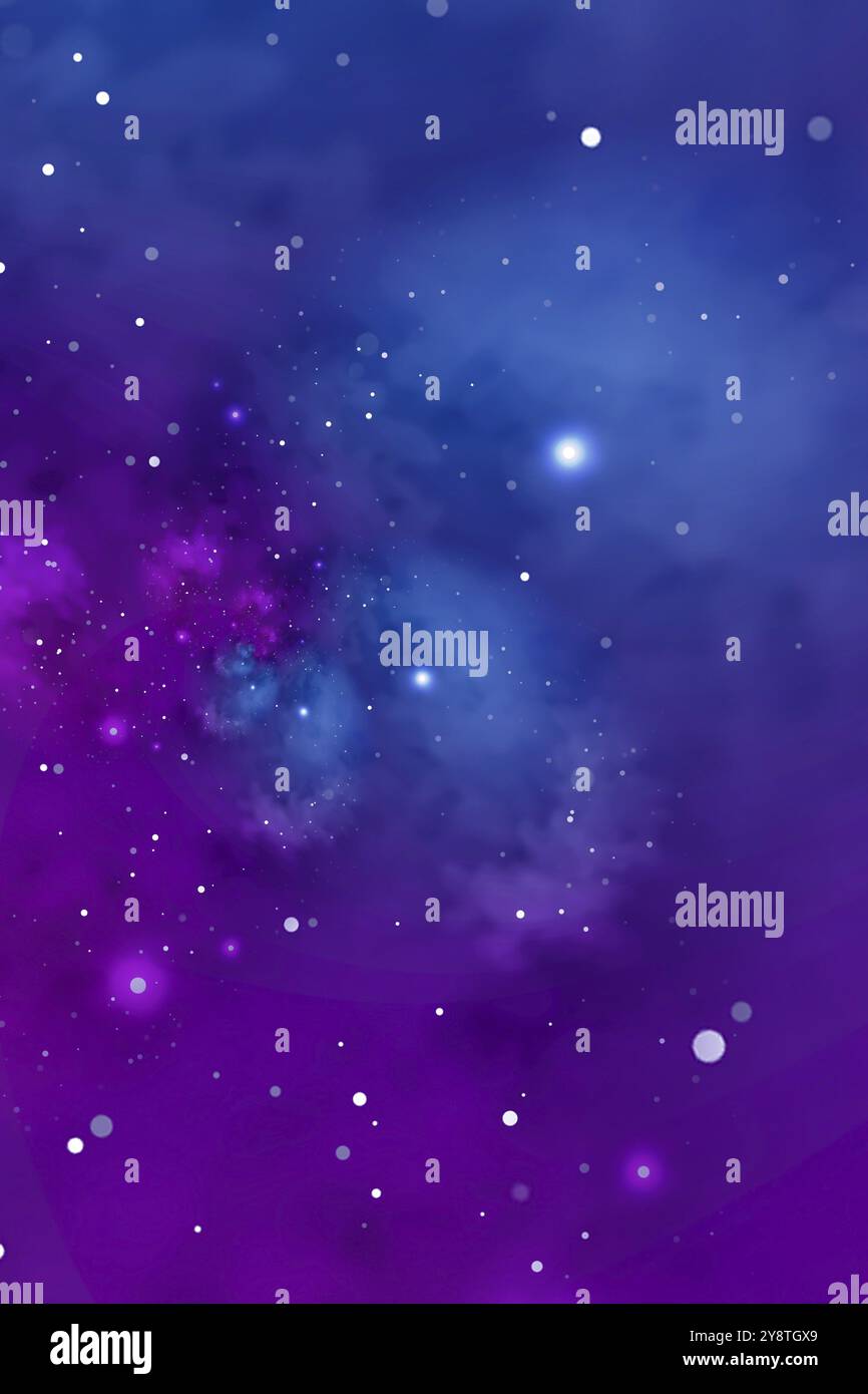 Cielo azzurro stellato. Sfondo astratto con nebulosa, cosmo, galassia Foto Stock