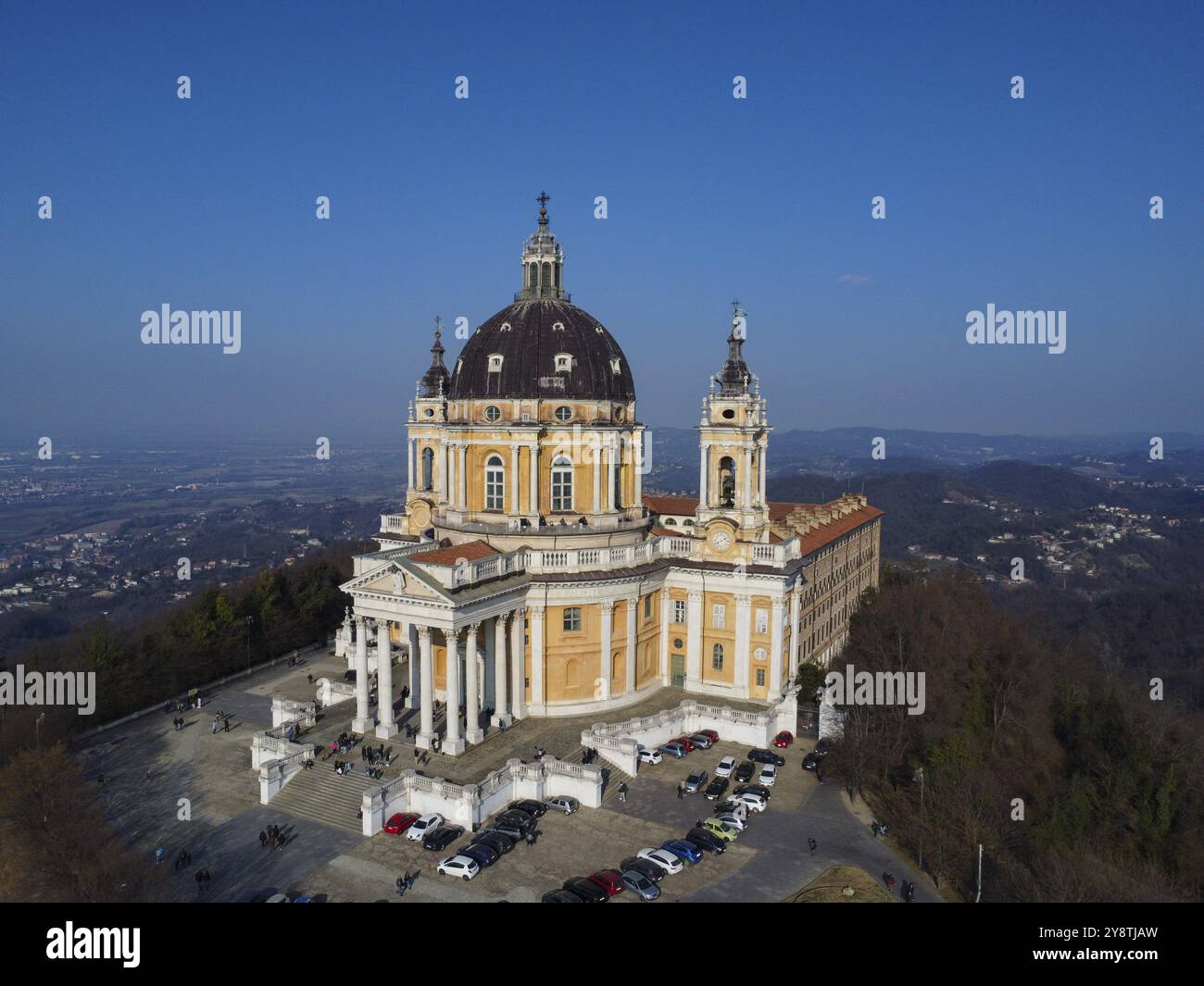 Veduta aerea della Basilica di Superga in Piemonte Foto Stock