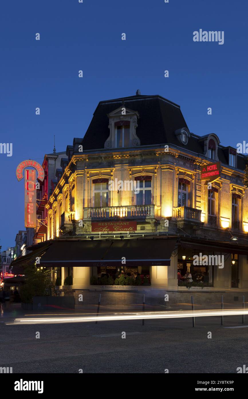 Continental hotel, Reims, Marne, Champagne-Ardenne, Francia, Europa Foto Stock
