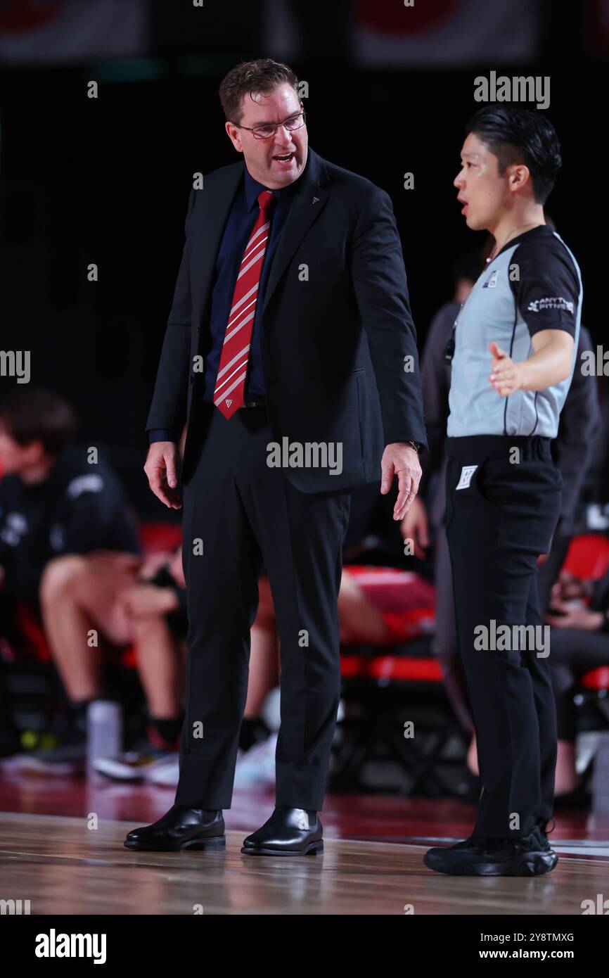 Chiba, Giappone. 6 ottobre 2024. Trevor Gleeson (Jets) Basket : 2024-25 B.. LEAGUE B1 gioco tra Chiba Jets e Utsunomiya BREX all'arena Lala Tokyo-Bay a Chiba, Giappone. Crediti: Naoki Morita/AFLO SPORT/Alamy Live News Foto Stock