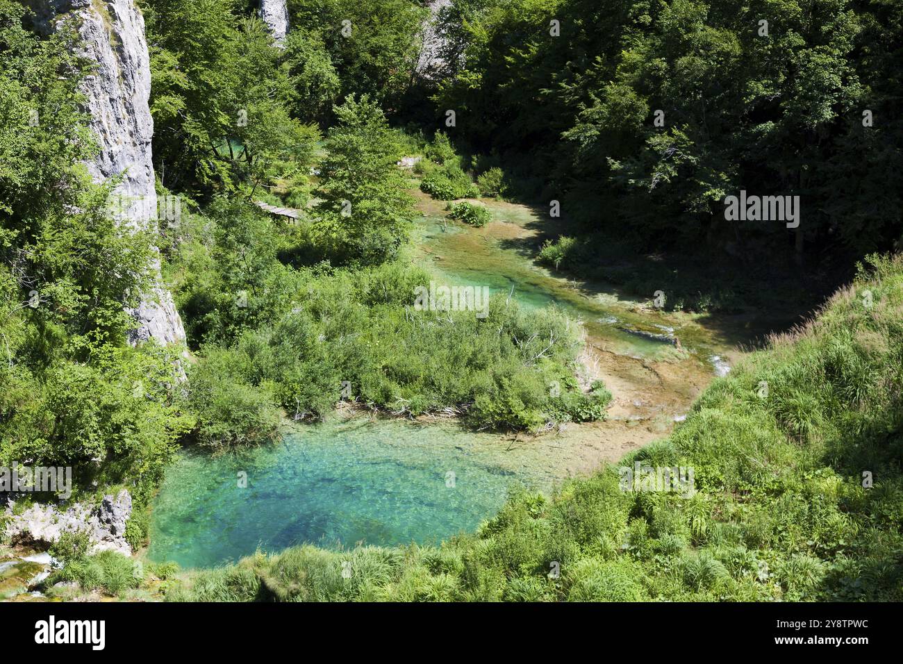 Parco nazionale dei laghi di Plitvice, Plitvicka Jezera, Lika-Senj, Croazia, Europa Foto Stock
