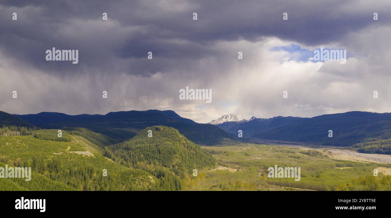 Si tratta di inizio estate e il manto nevoso è ancora fino a Mt St Helens nel parco nazionale Foto Stock
