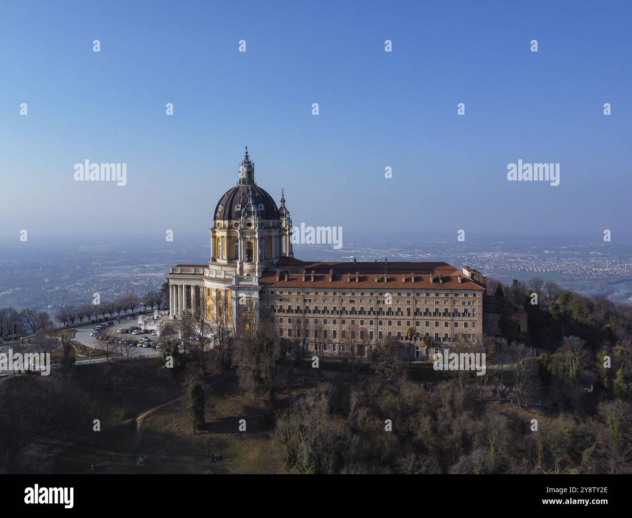 Veduta aerea della Basilica di Superga in Piemonte Foto Stock