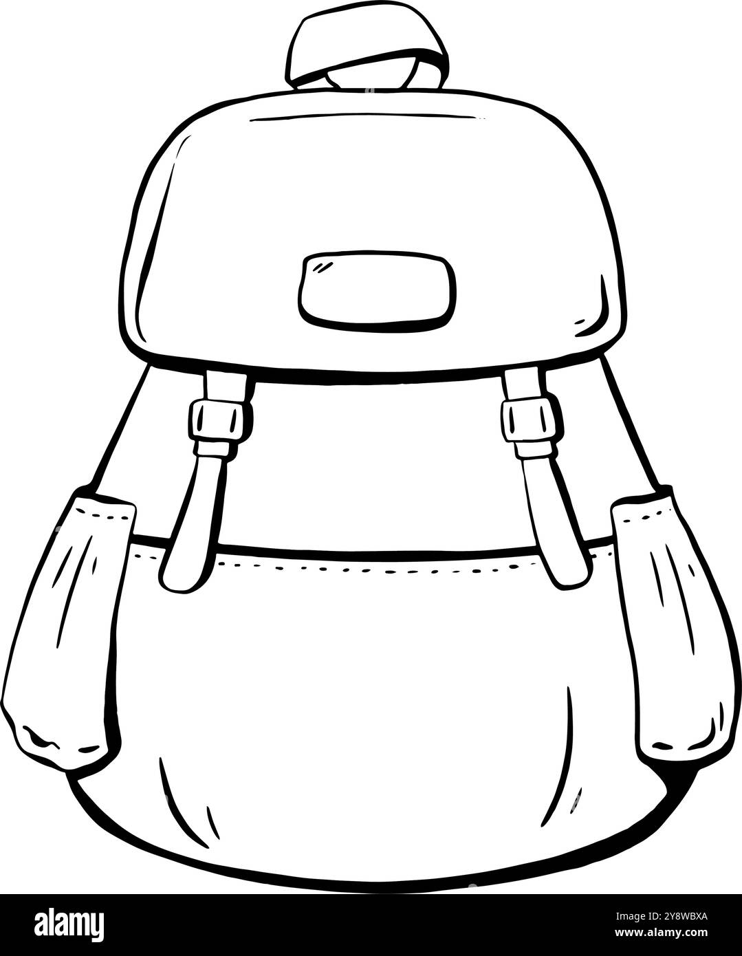 Elegante zaino Line Art perfetto per tutte le esigenze e le attività creative dei tuoi progetti. Illustrazione dello schizzo vettoriale. turismo Illustrazione Vettoriale