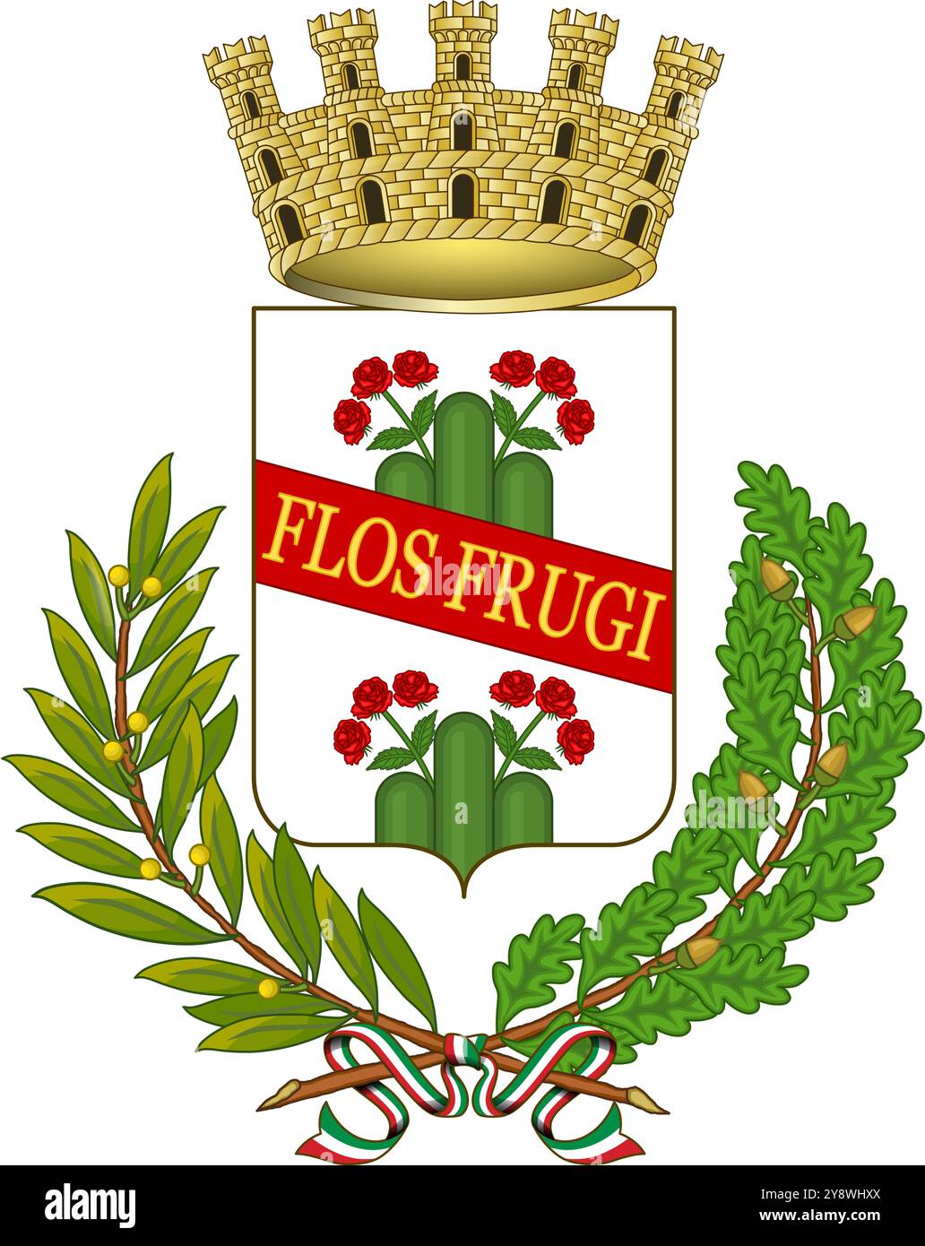 Stemma comunale della città di Fiorano Modenese, provincia di Modena, Italia, illustrazione vettoriale Illustrazione Vettoriale