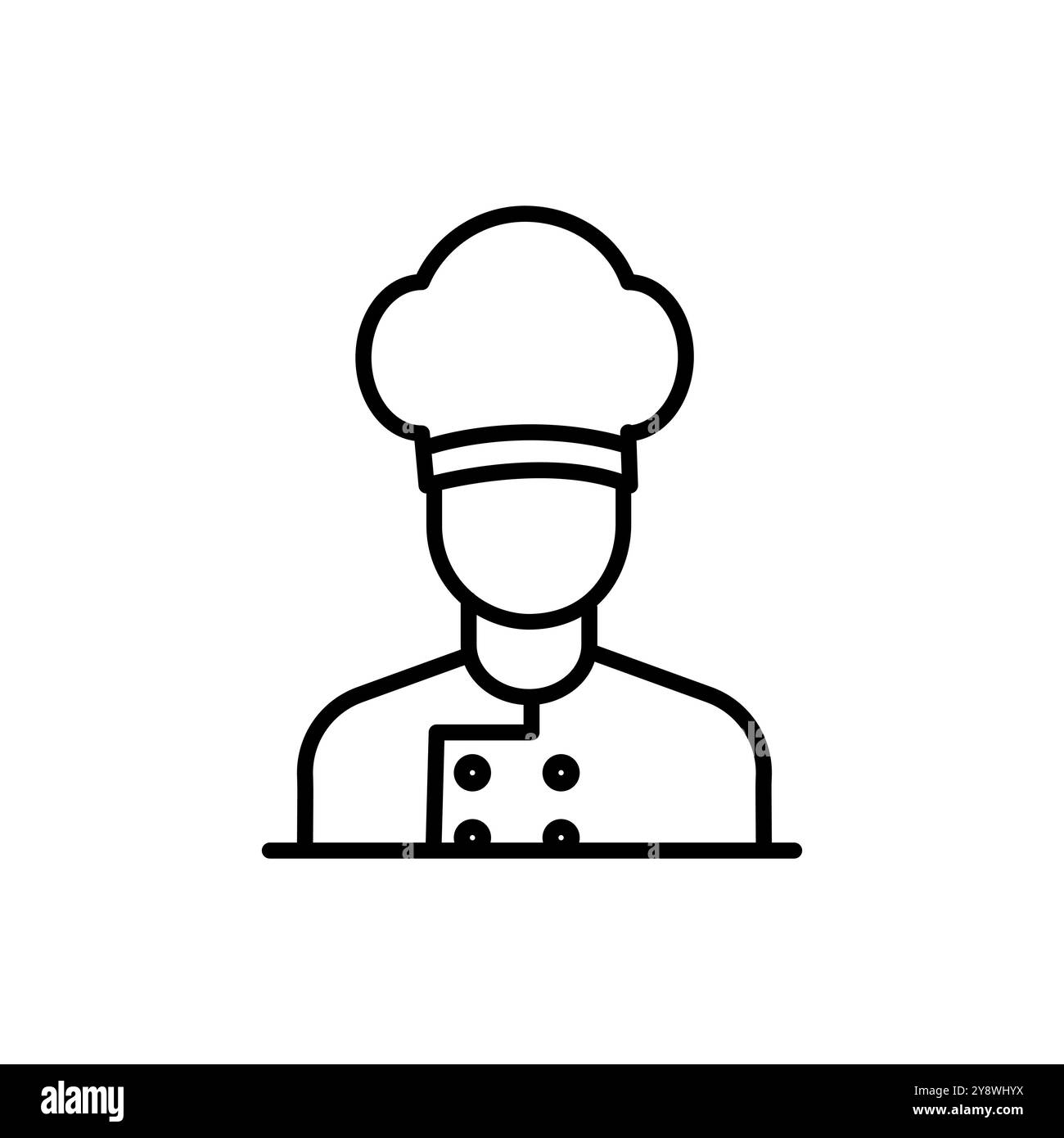 Chef's Hat Line Black Icon design. Chef Cooking line Hat logo, badge, icona, adesivo, etichetta, emblema, timbro, simbolo, nero, linea circolare, vettore. Illustrazione Vettoriale