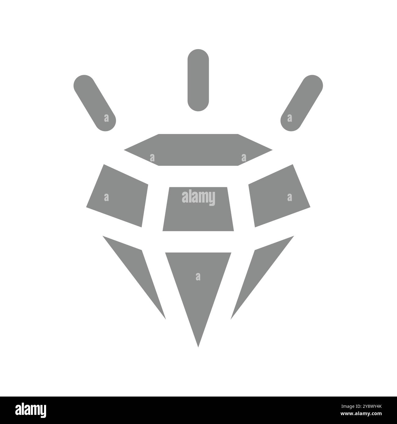 Icona vettoriale di gemme diamantate lucide. Simbolo di qualità e lusso. Illustrazione Vettoriale