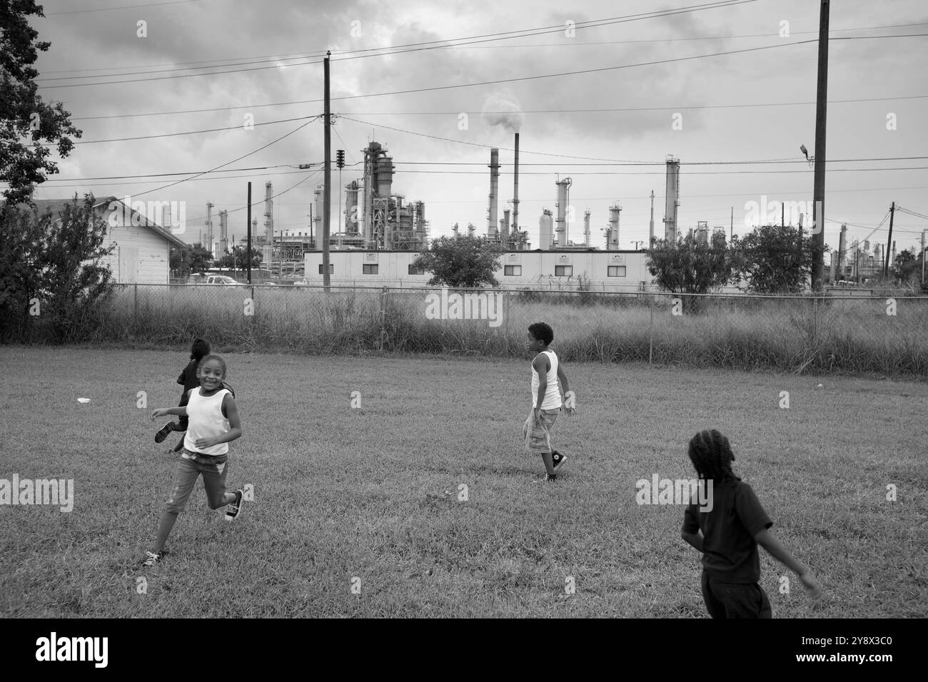 Raffineria di petrolio effetti nel Corpus Christi, Texas. Foto Stock