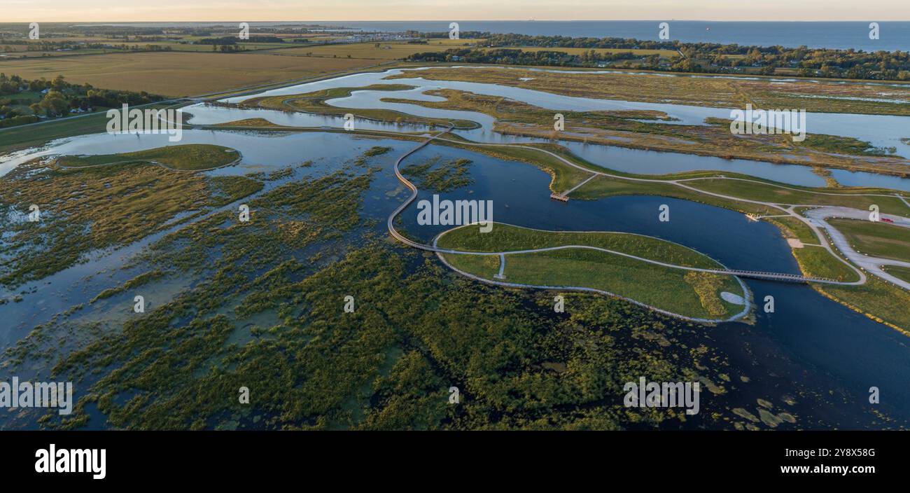 Zone umide restaurate, Howard Marsh, MetroParks Toledo, Ohio Foto Stock