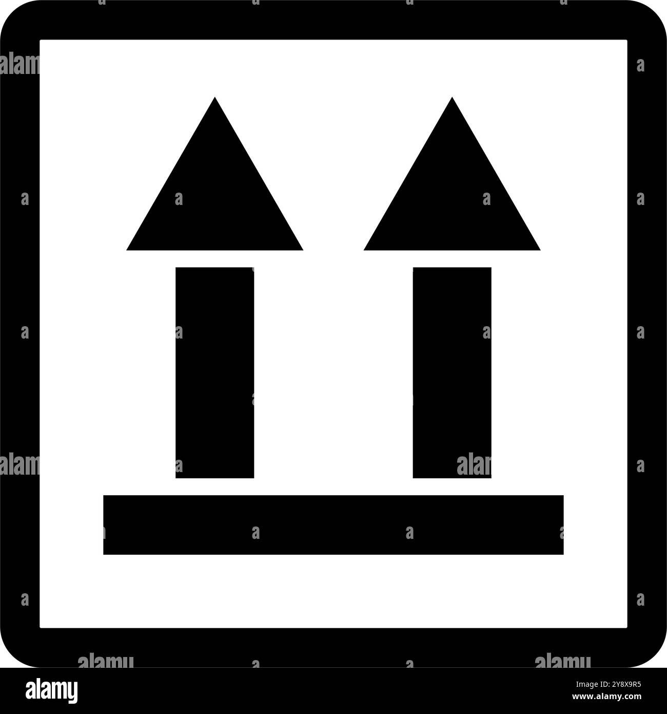 Questa etichetta di spedizione con il lato rivolto verso l'alto. Vettore modificabile. Illustrazione Vettoriale