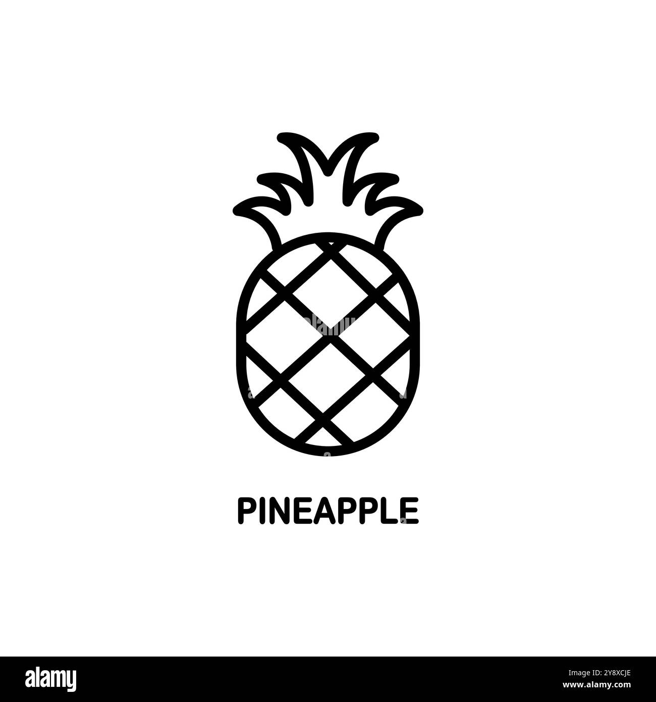 Icona dell'ananas in stile trendy. Illustrazione vettoriale ananas isolata su bianco Illustrazione Vettoriale