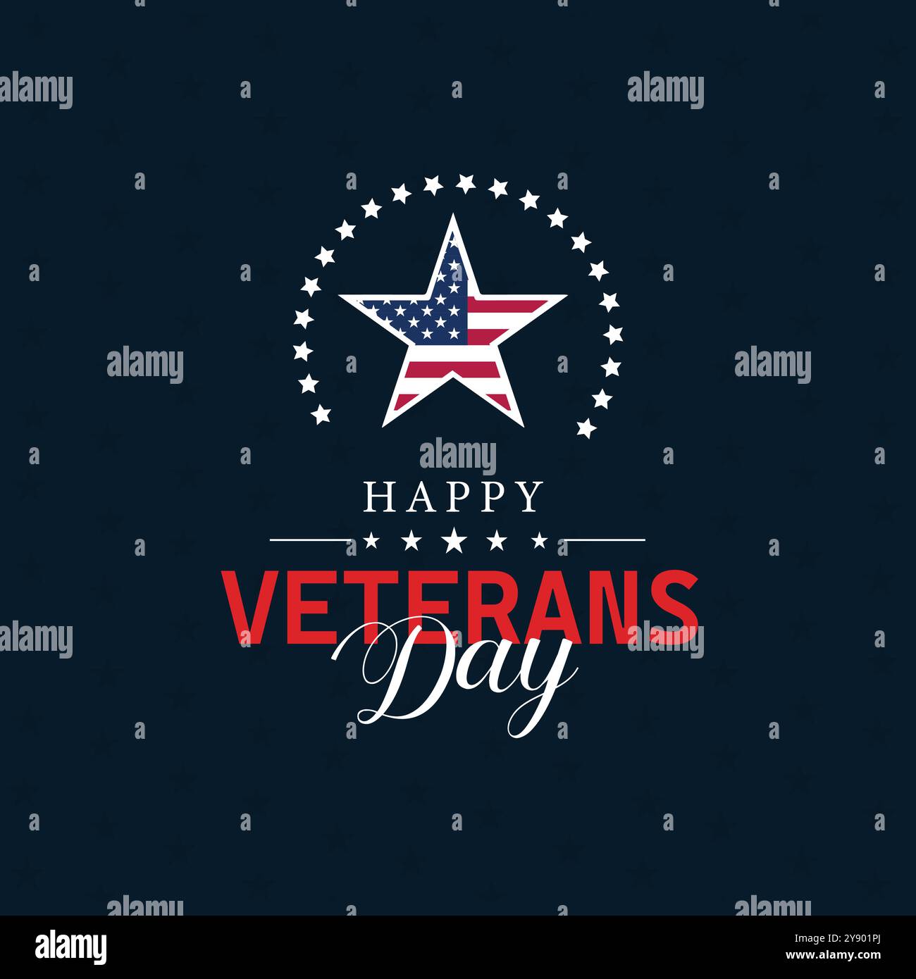 Veterans Day in onore di tutti coloro che hanno servito il background Design. Banner, poster, biglietto d'auguri. Disegno dell'illustrazione vettoriale Illustrazione Vettoriale