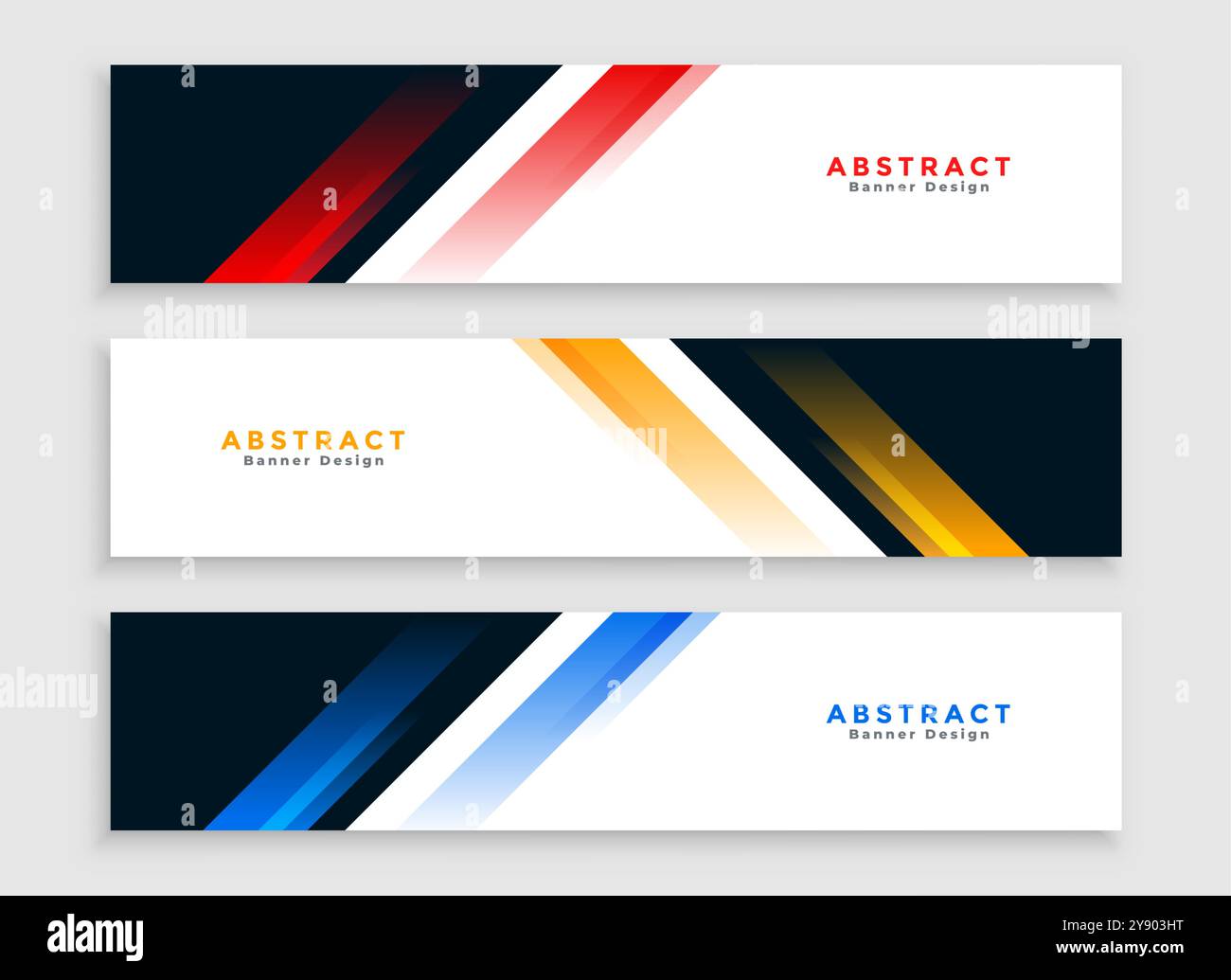 set di tre intestazione banner web orizzontali per il vettore di promozione del sito web Illustrazione Vettoriale