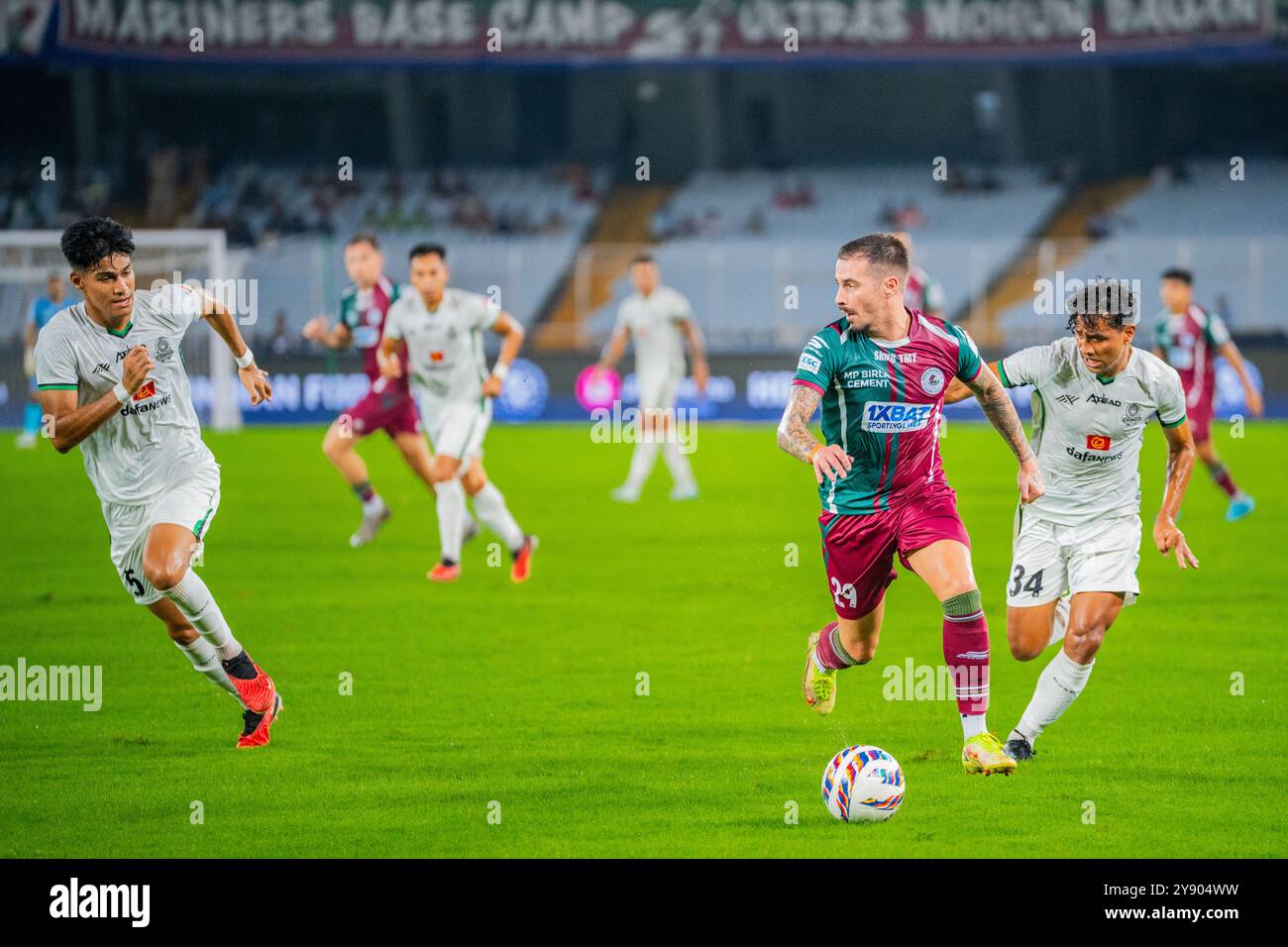 ISL 2024-25 partita tra Mohun Bagan Super Giant vs Mohammedan Sporting Club giocata a VYBK, Kolkata il 05.10.2024. Mohun Bagan SG ha vinto per 3-0. Foto Stock