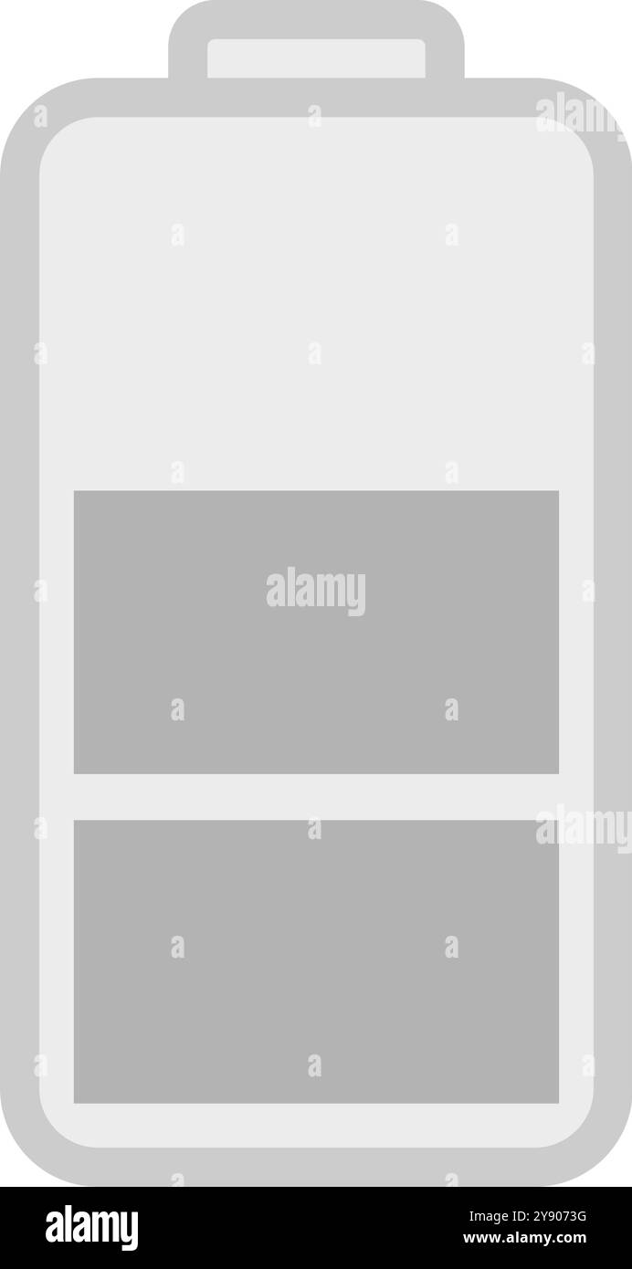 Icona della batteria grigia. Icona della batteria. Illustrazione Vettoriale