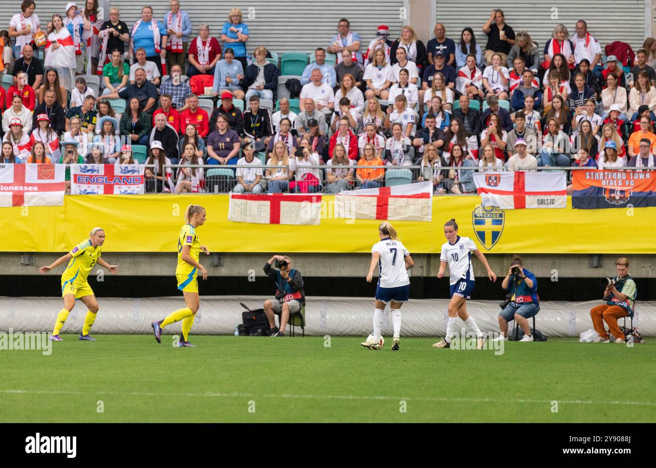 Gothenburg, Svezia, 16 luglio 2024. Momento nella partita di qualificazione per l'UEFA Women's EURO 2025 tra Svezia e Inghilterra. Risultato finale: 0-0. Foto Stock