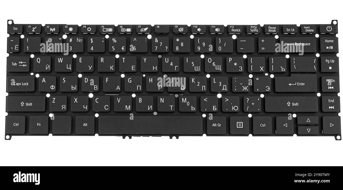 Tastiera per laptop, ricambio per laptop, su sfondo bianco con isolamento. Foto Stock