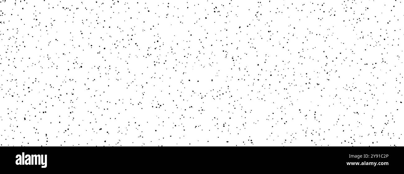 Grana grana macchiata senza cuciture. Sfondo punti grunge di soccorso. Schema ripetuto spruzzo nero grungy. Spruzzare la copertura della grana sporca con gocce, macchie, macchie. Rumore di ghiaia per striscione, poster. Vettore Illustrazione Vettoriale