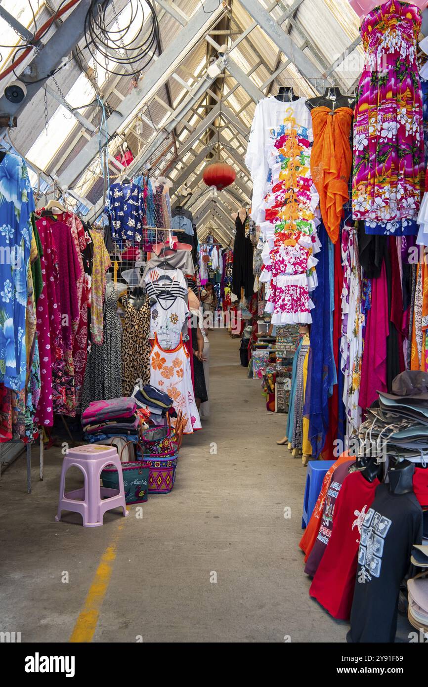 Bazar, souvenir, Grand Baie, Oceano Indiano, isola, Mauritius, Africa Foto Stock