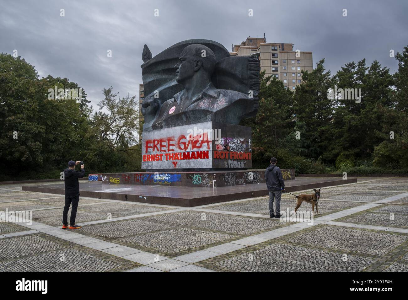 Germania, Berlino, 07.10.2024, Memorial Ernst Thaelmann, Gaza libera, Europa Foto Stock