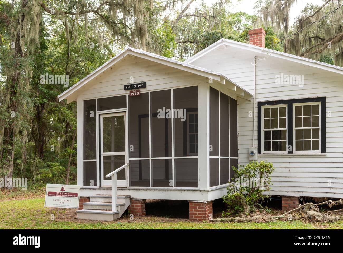 Il Gantt Cottage presso lo storico Penn Center è il luogo in cui Martin Luther King Jr. Ha scritto il suo iconico discorso "i have a Dream", al centro dei diritti civili negli Stati Uniti Foto Stock