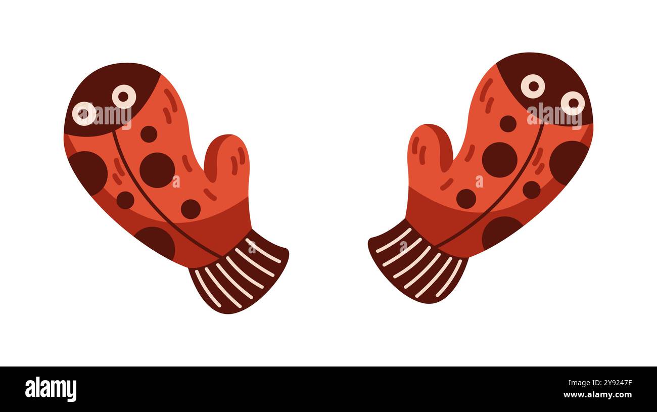 Adorabile oggetto vettoriale a forma di coccinella Illustrazione Vettoriale