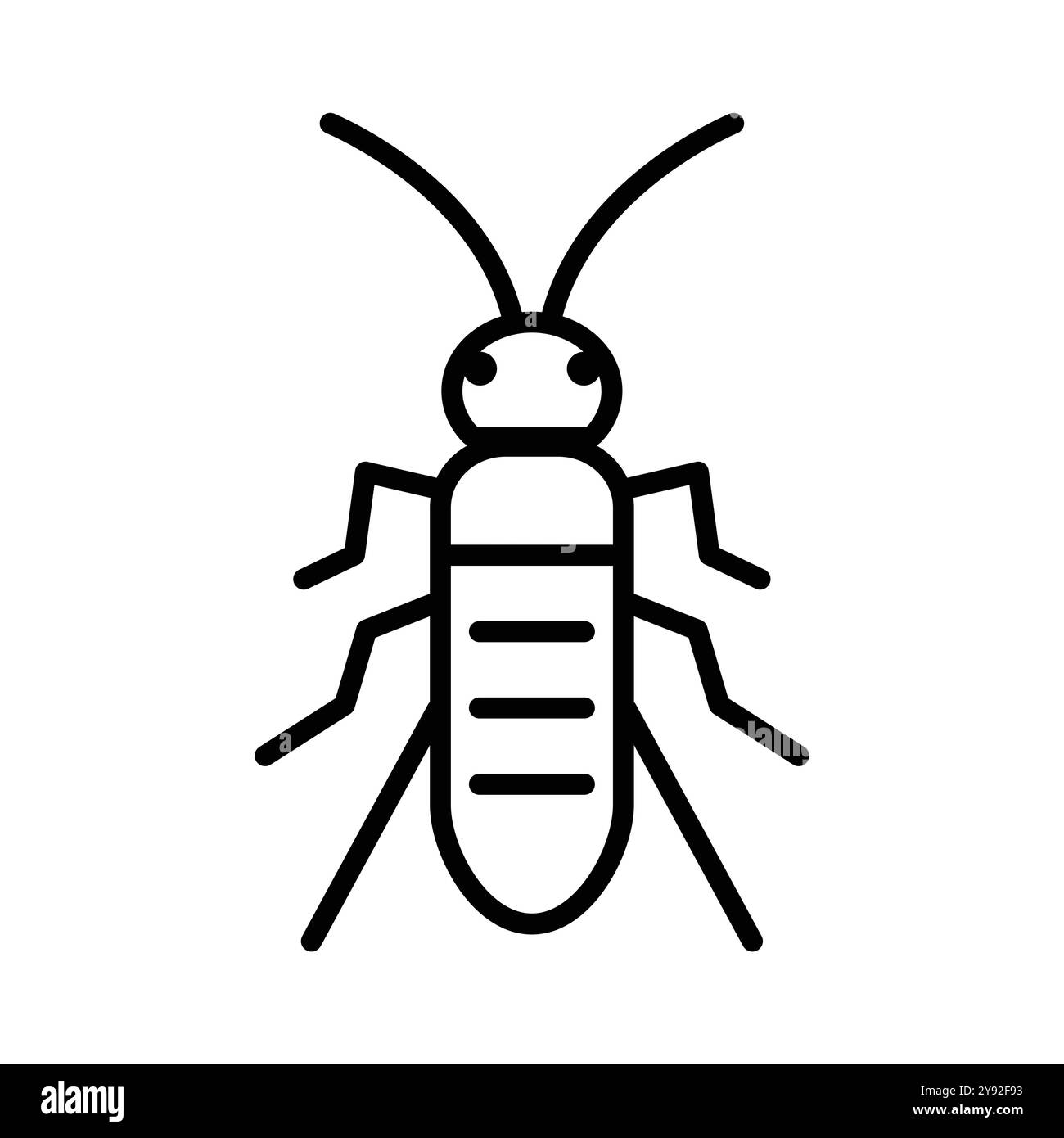 Profilo minimalista di un insetto, adatto per materiali didattici in biologia ed entomologia, ideale per l'uso in classe o illustrazioni scientifiche. Illustrazione Vettoriale