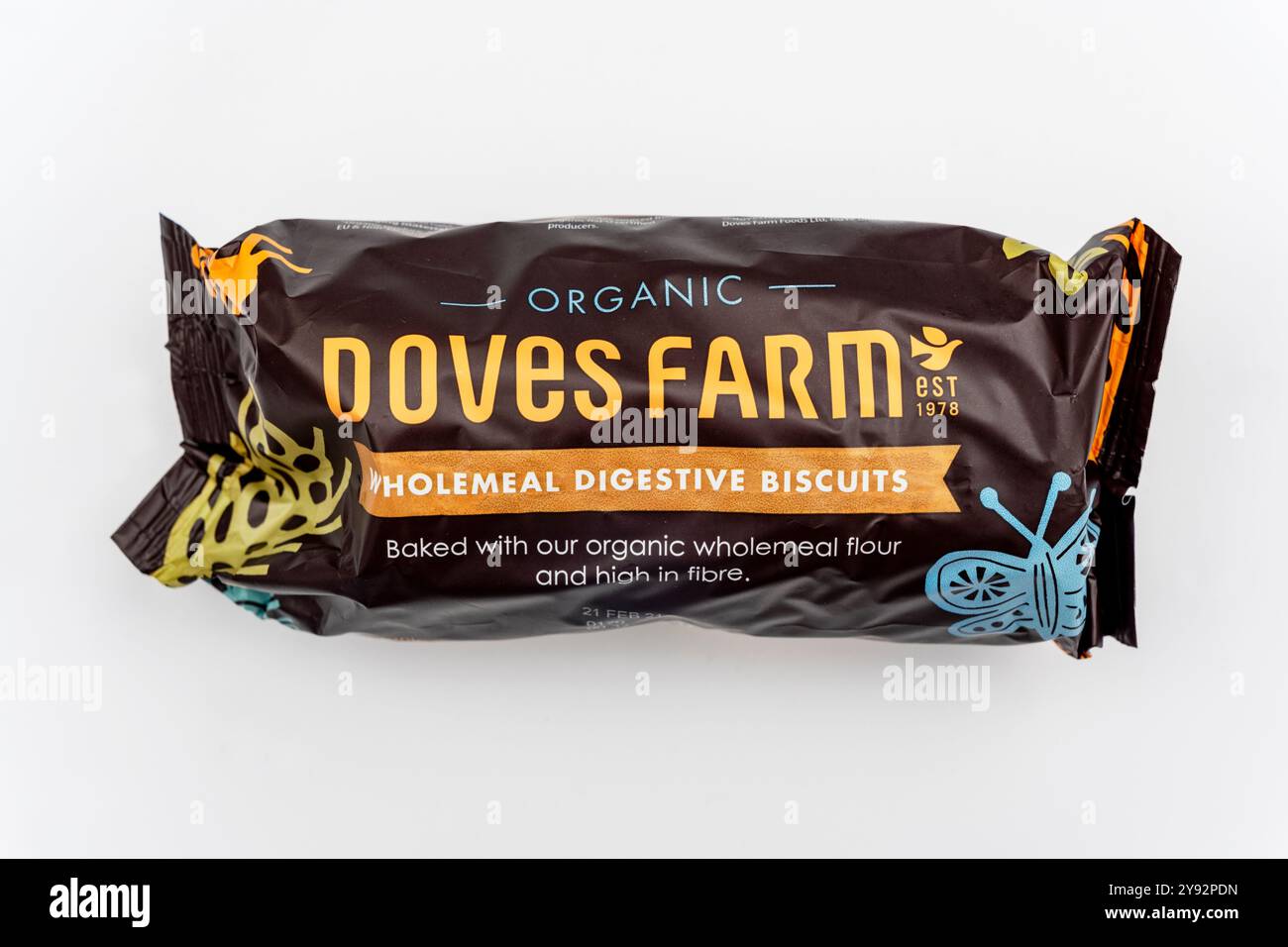 Biscotti digestivi integrali biologici della fattoria delle colombe Foto Stock