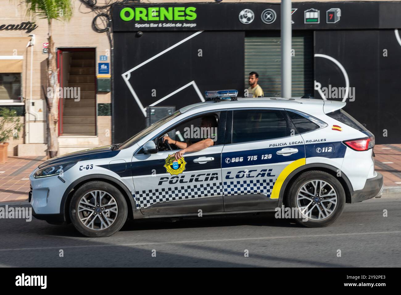 Policia Local, polizia locale, Ciudad Quesada, Rojales, Spagna, UE. Policia Municipal (polizia municipale), polizia locale organizzata a livello comunale Foto Stock