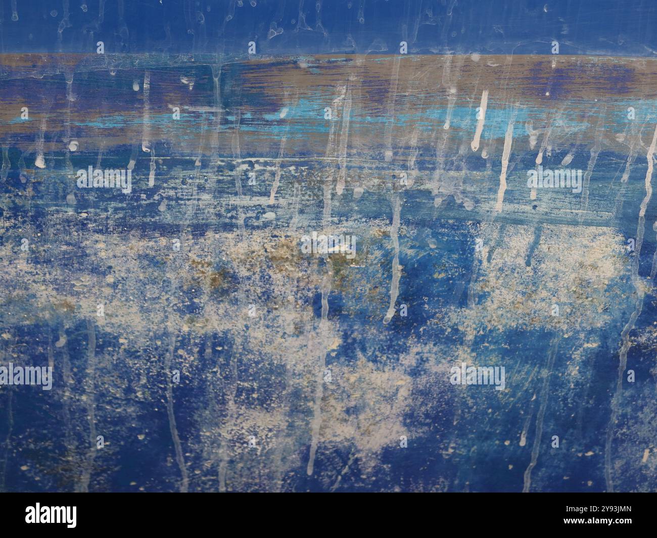 Moody Blues: Foto astratta di effetti di pittura che assomiglia a un dipinto dell'oceano con onde e linee bianche spettrali. Foto Stock