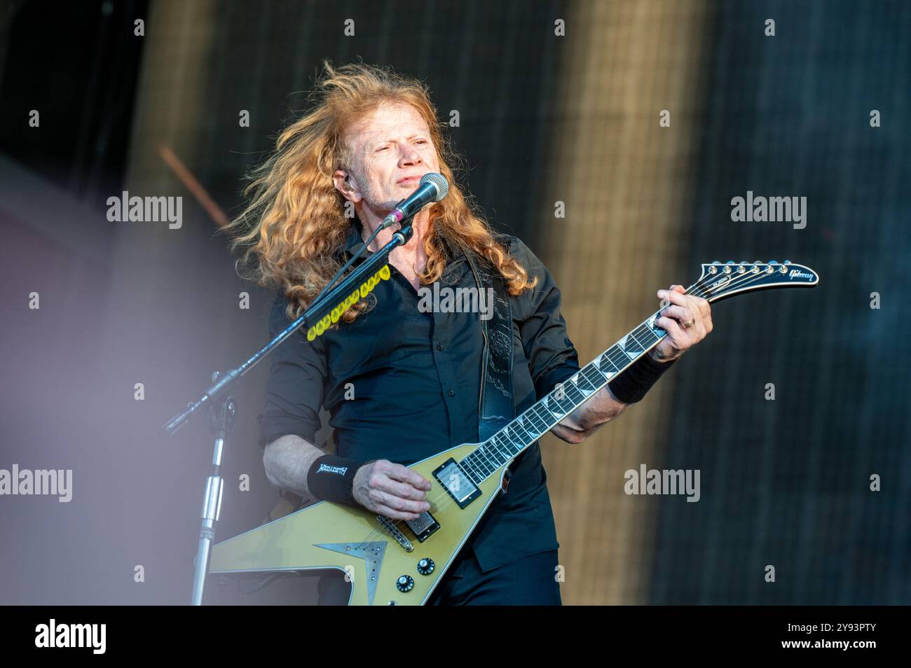 27 giugno 2024: Dave Mustaine si esibisce con i Megadeth all'Hellfest Open Air festival di Clisson, in Francia Foto Stock