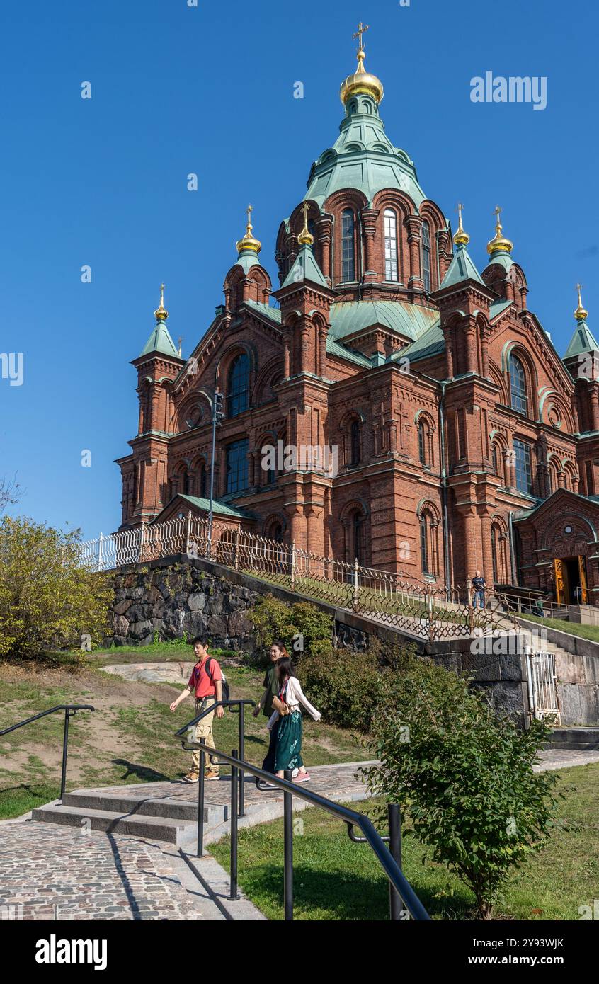 Vedute dell'esterno della Chiesa ortodossa di Finlandia, Helsinki, Finlandia, Europa Foto Stock