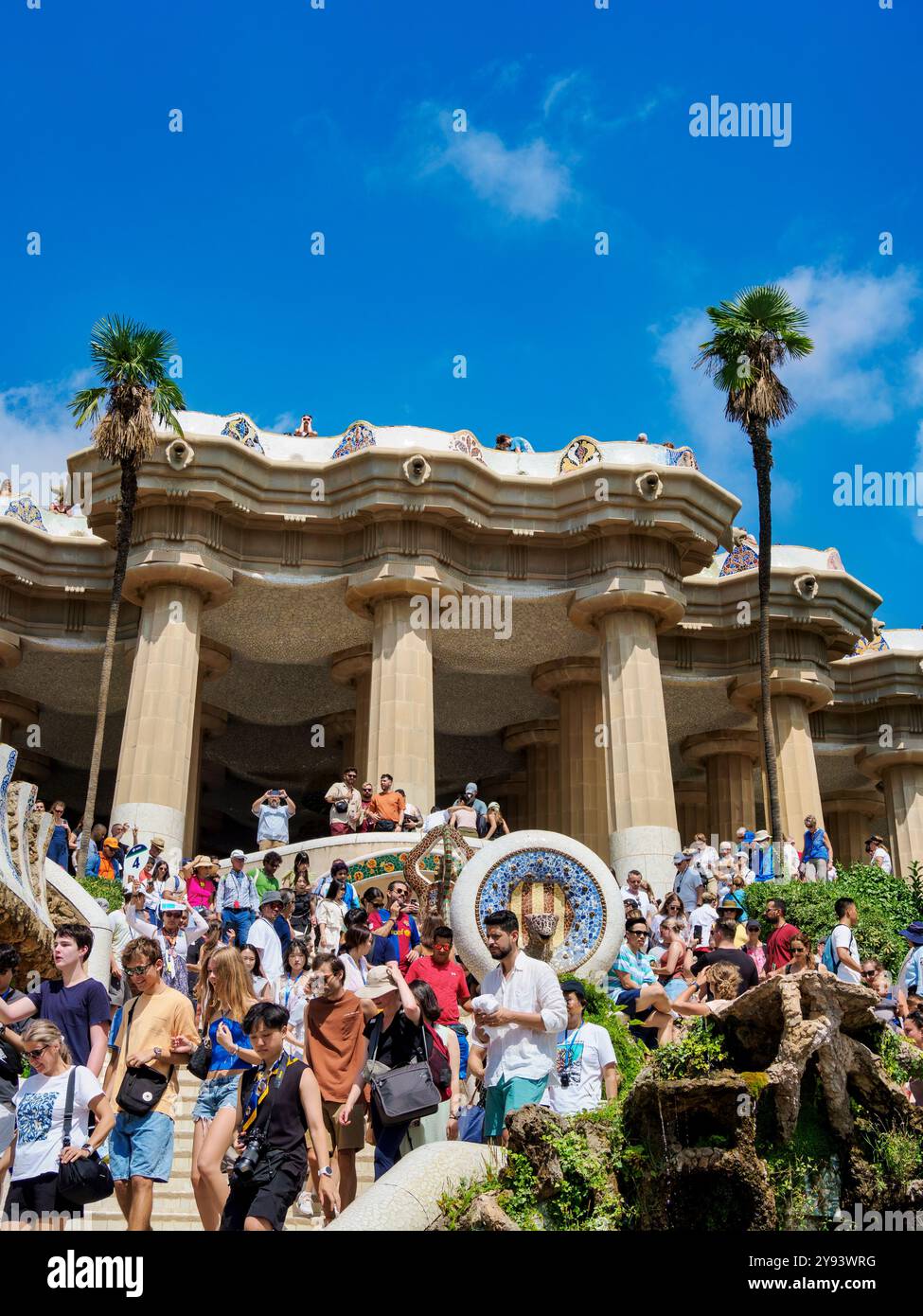 Parco Guell, sito patrimonio dell'umanità dell'UNESCO, Barcellona, Catalogna, Spagna, Europa Foto Stock