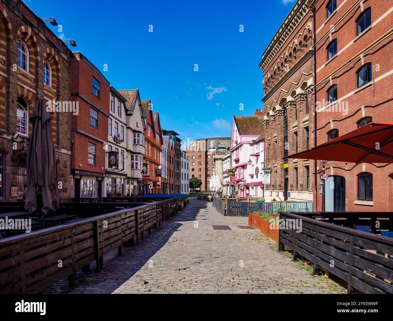 Architettura di King Street, Bristol, Inghilterra, Regno Unito, Europa Foto Stock