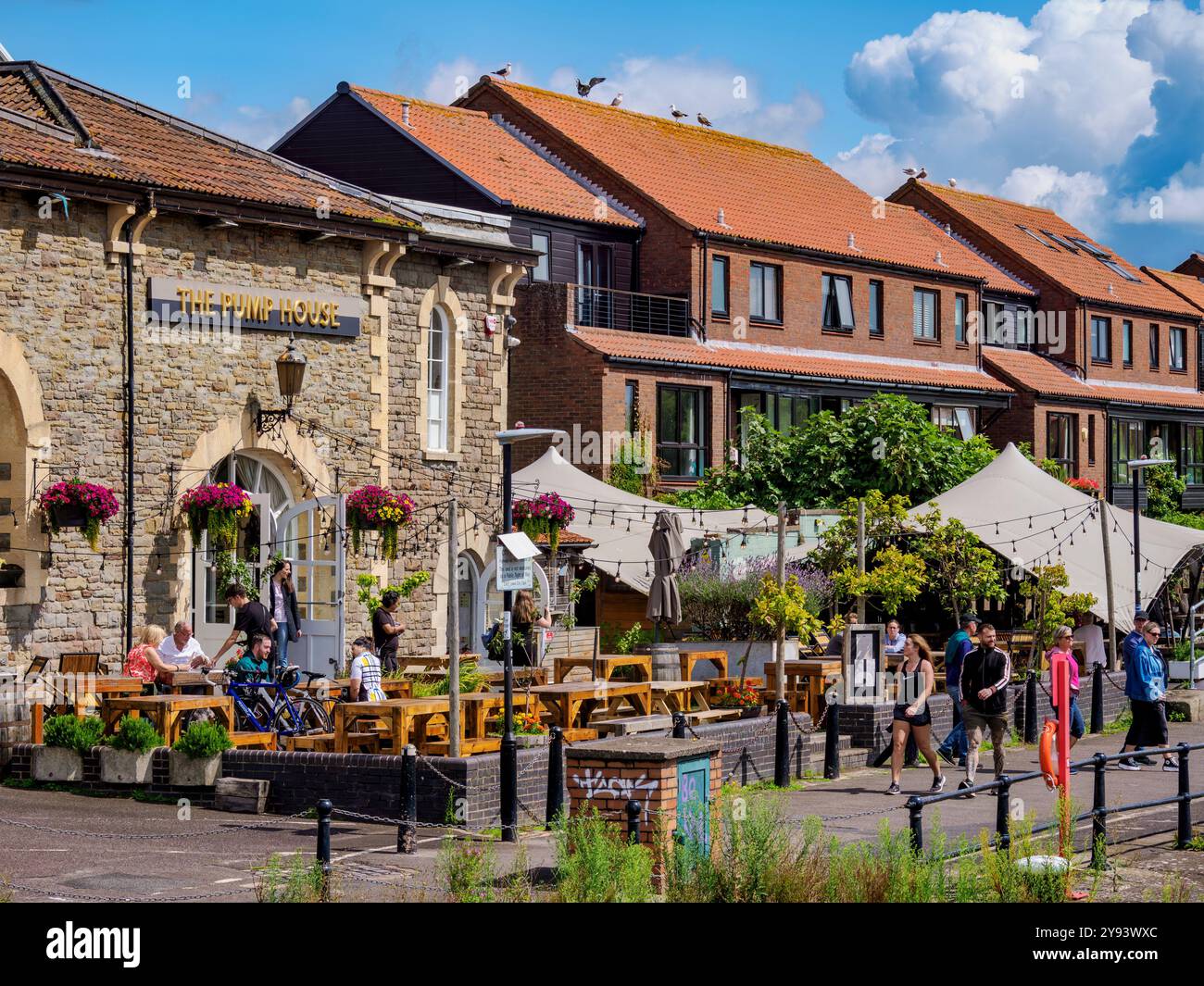 The Pump House, Floating Harbour, Bristol, Inghilterra, Regno Unito, Europa Foto Stock