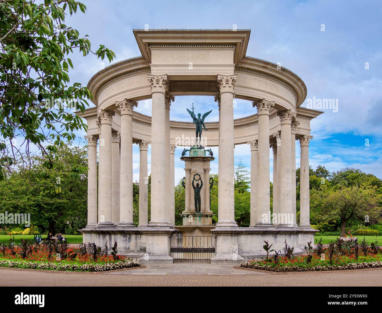 Welsh National War Memorial, giardini Alexandra, Cardiff, Galles, Regno Unito, Europa Foto Stock