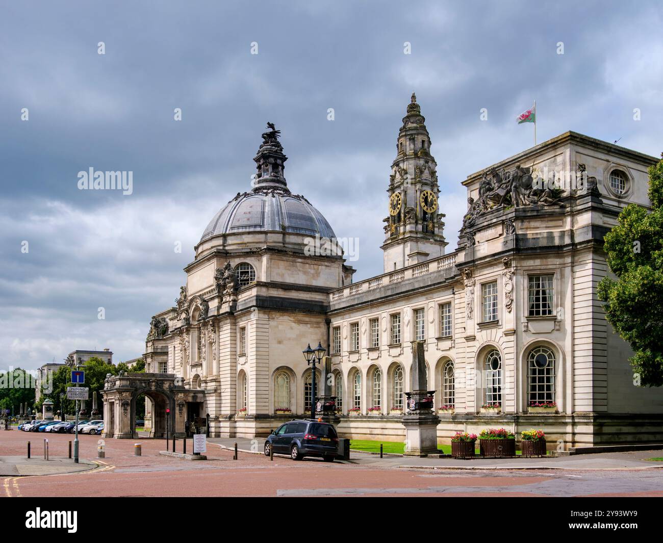 City Hall di Cardiff, Galles, Regno Unito, Europa Foto Stock