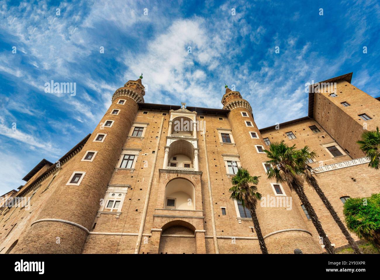 Palazzo Ducale, città vecchia, sito patrimonio dell'umanità dell'UNESCO, Urbino, Marche, Italia, Europa Foto Stock